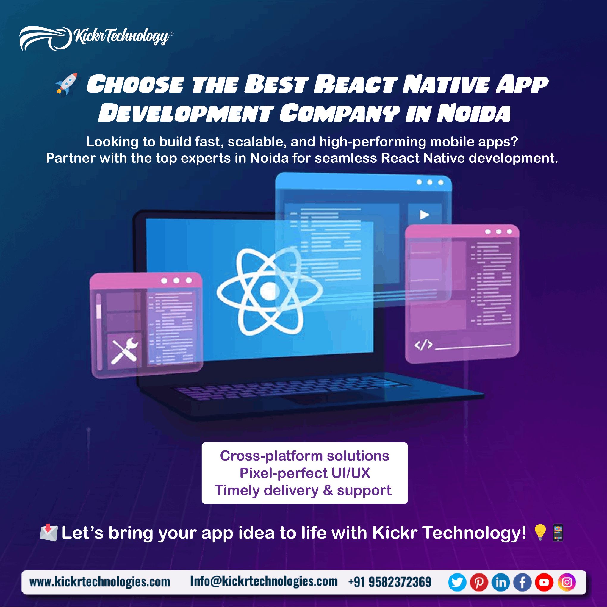 Kickr is Best React Native App Development Company in Noida