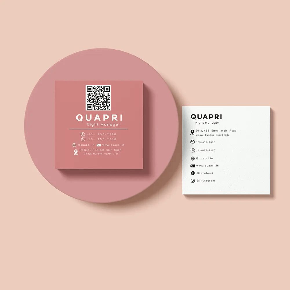 Square Pattern Visiting Card Square Visiting Cards